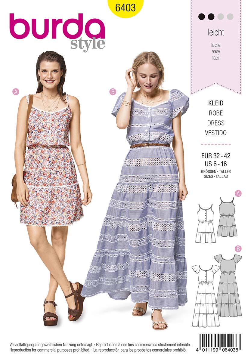 6403 Burda Style Schnittmuster Kleid