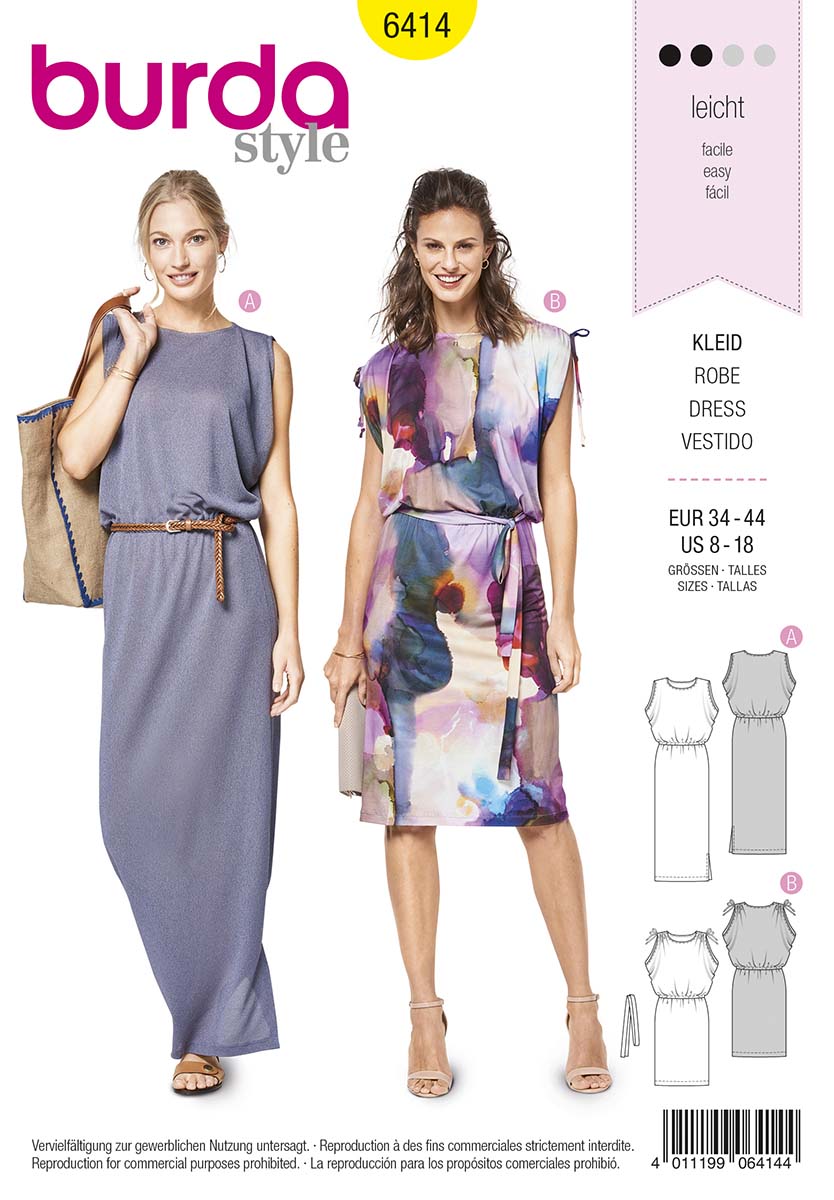6414 Burda Style Schnittmuster Kleid